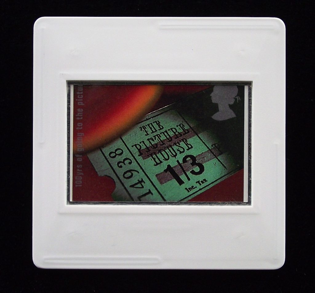 Old Cinema Ticket brooch - Stamp Style badge